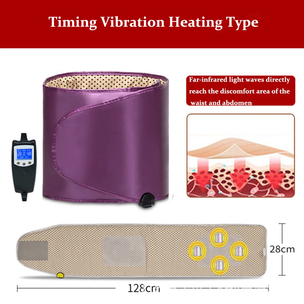 Electric Body Vibrating Shake Slimming Belt Belly Muscle Waist Trainer Massager Times Weight Loss Heating Fat Burning EU US Plug