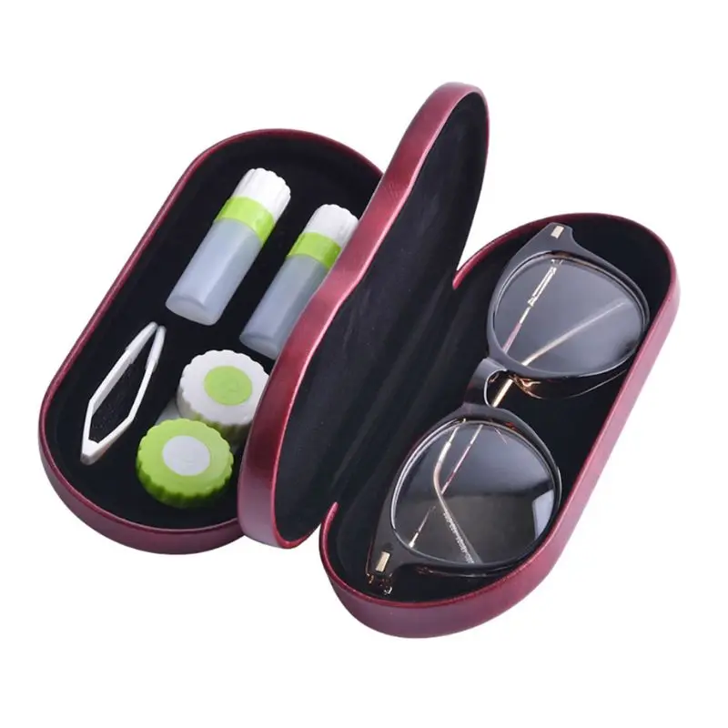 

2024 New Creative Dual Use Glasses Case Handmade Double Layer Box Multi-purpose Contact Lens Boxes For Men Women Unisex