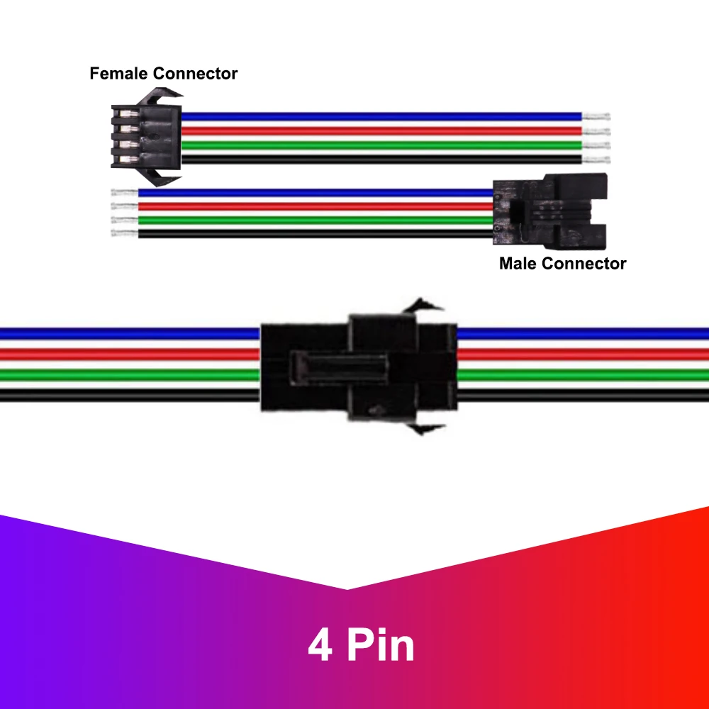 2pin 3pin 4pin 5pin 6pin JST LED Connectors Male And Female Connector Wire cable For Led Strip Light Lamp Driver CCTV