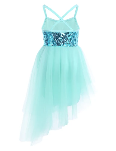 Imagen 2 del producto Tutú de bailarina para niñas, vestido de baile lírico de Ballet, leotardo de gimnasia, tutú de hadas de lentejuelas, Jersey de Ballet, vestido de baile, disfraces