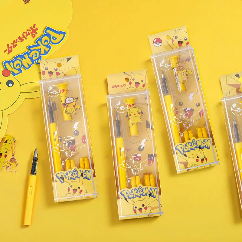 

TAKARA TOMY Pokemon Pikachu High-value Ink Sac Pen Set 0.5mm Nib Pendant Writing Practice Pen Students