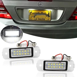 2Pcs LED License Number Plate Lights Lamp Fit for Mercedes BENZ W163 W164 X164 ML GL A2518200066 Car License Light Assembly 12V