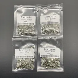 Drilling up 0.8~2mm Round Shape Flat Back Loose Brass color Marcasite Stone Beads For DIY Jewelry Gems