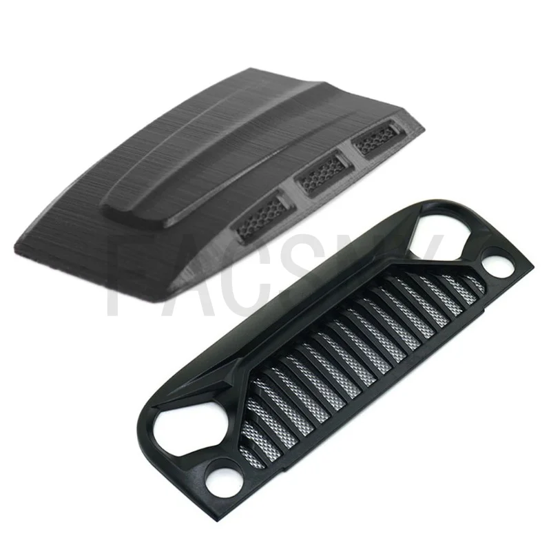 RC Car Air Inlet Grille Front Face Engine Hood for 1/10 RC Crawler Axial SCX10 90046 Jeep Wrangler Rubicon Body Shell