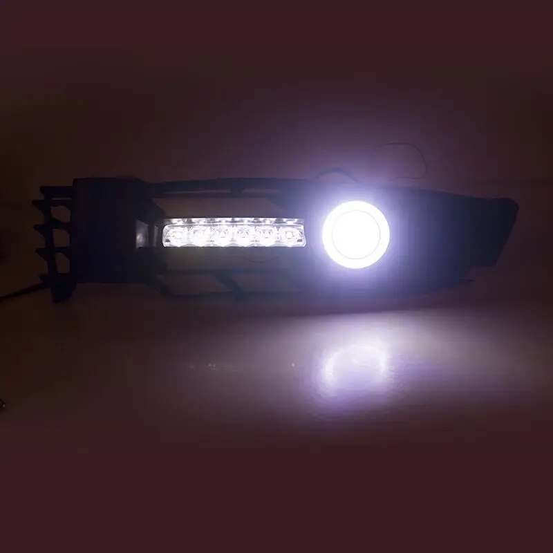 For VW Passat B5 B5.5 2000-2005 Angel Eye Daytime Running Light Car Front Fog Lights Grille With LED Light Lamp