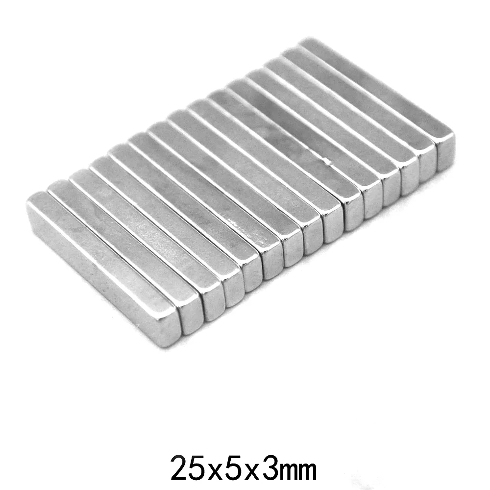 5/10/20/30/50/100/150PCS 25x5x3 Block Powerful Strong Magnetic Magnets N35 Rare Earth Neodymium Magnet Sheet 25x5x3mm 25*5*3