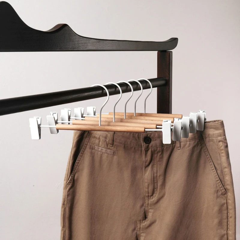 Metal Wood Clothes Hanger Organizer Closet Wooden Coat Pants Hangers for Clothes Kleding Wetsuit Hanger Rack