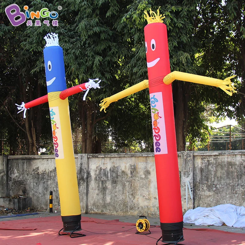 Inflatable Toys Customized 13Ft Inflatable Red Blue Air Sky Dancer Puppet Flag Wind Dancing Tube Cartoon Advertising Inflatables