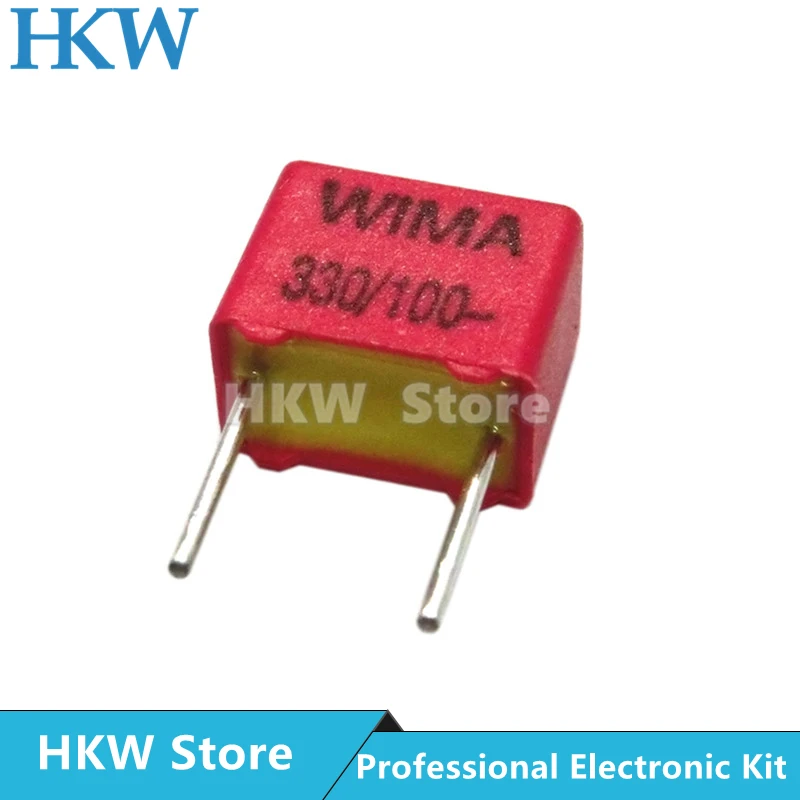 5pcs Original WIMA 100V 330PF 331 RED FKP2 5MM Film Capacitor Hi-Fi Audio Capacitors 100V 331 330pF 5% 100V330PF