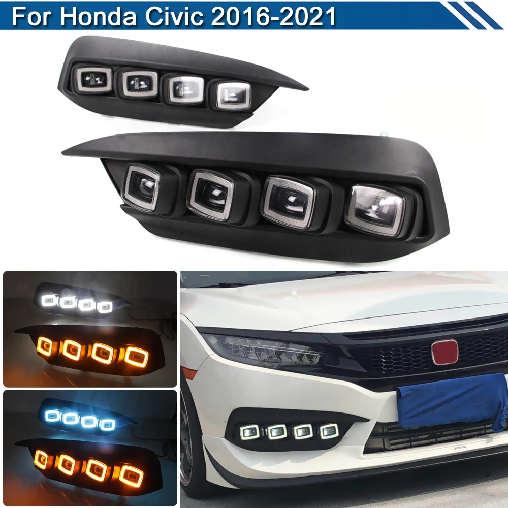 

2 шт. светодиодный ные Противотуманные фары для Honda Civic 2016-2021