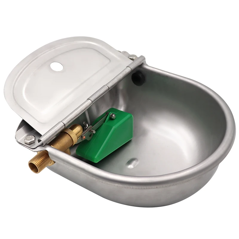 

Livestock Cattle Horse Drinker Bowl With Copper Valve Automatic Waterer Float Outlet Dog Sheep Pig Farm Animal Stainless Steel