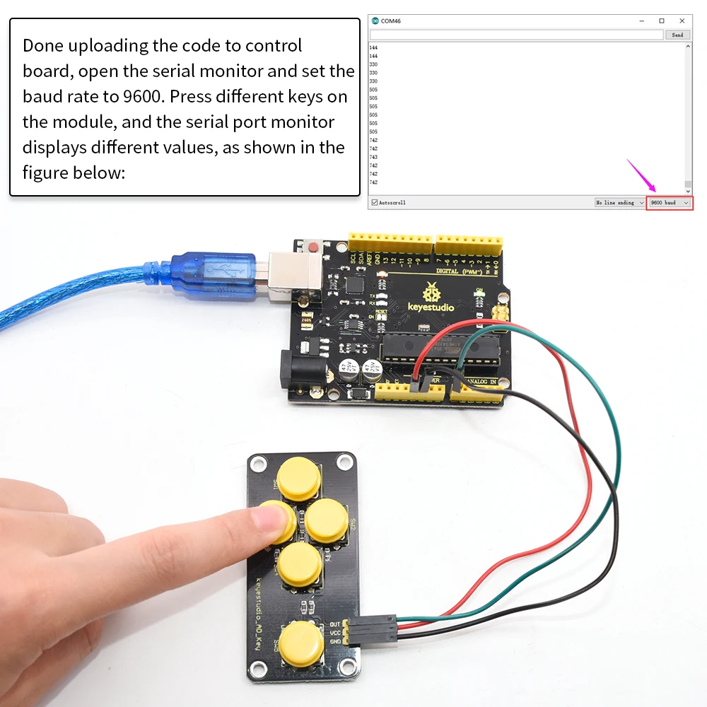 Keyestudio AD KEY Button Module for Arduino DIY Projects