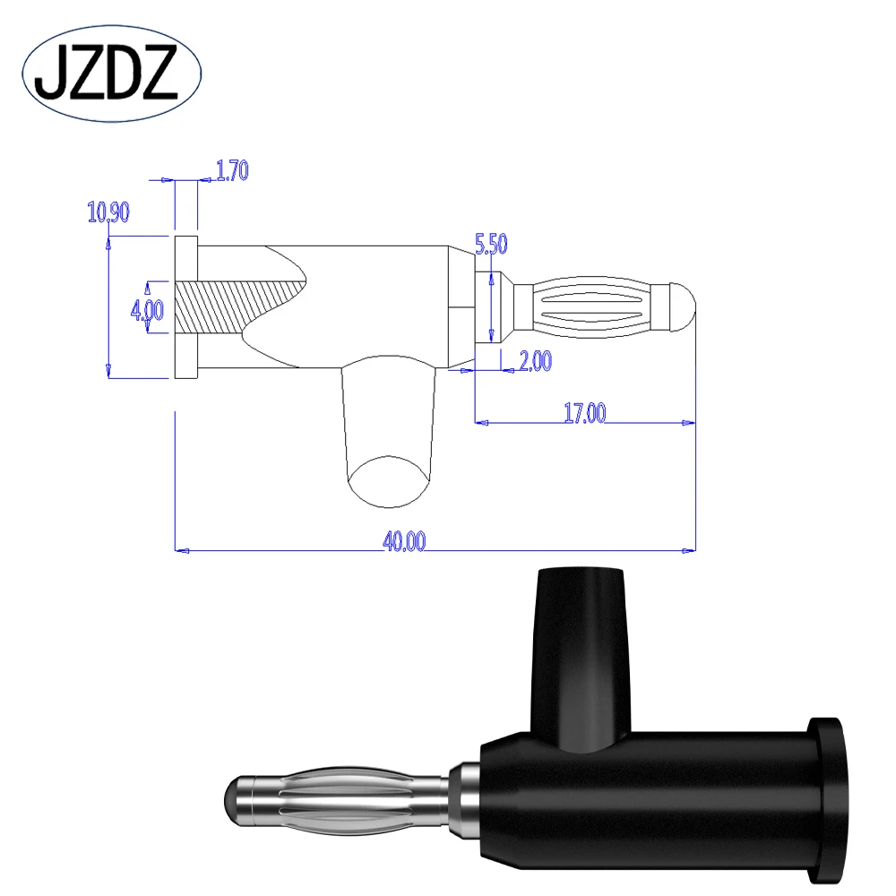 JZDZ 10pcs 4mm Banana Plug Copper Electrical Connector Adaptor 5 Colors J.10028