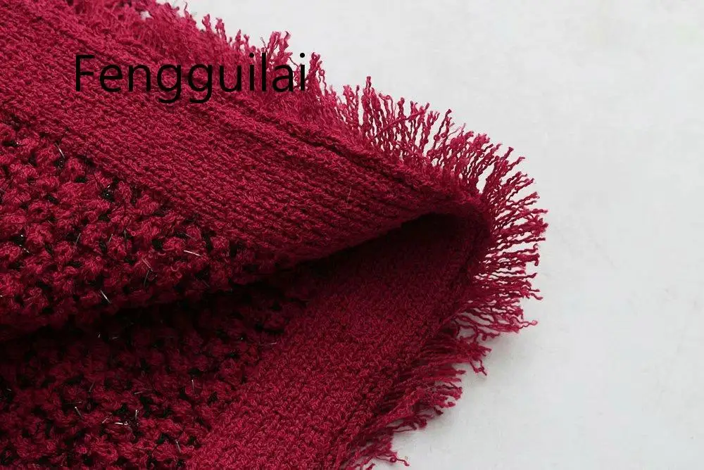 Elegante giacca morbida in Tweed nappa maniche lunghe O collo donna ufficio signora Tweed cappotto vino rosso donna giacca corta Cardigan nuovo