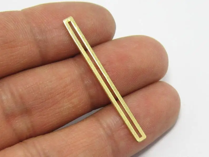 

20pcs Brass Charms, Long Rectangle Brass Connector, Earring findings, 40x3.2x0.6mm, Jewelry Making - R739