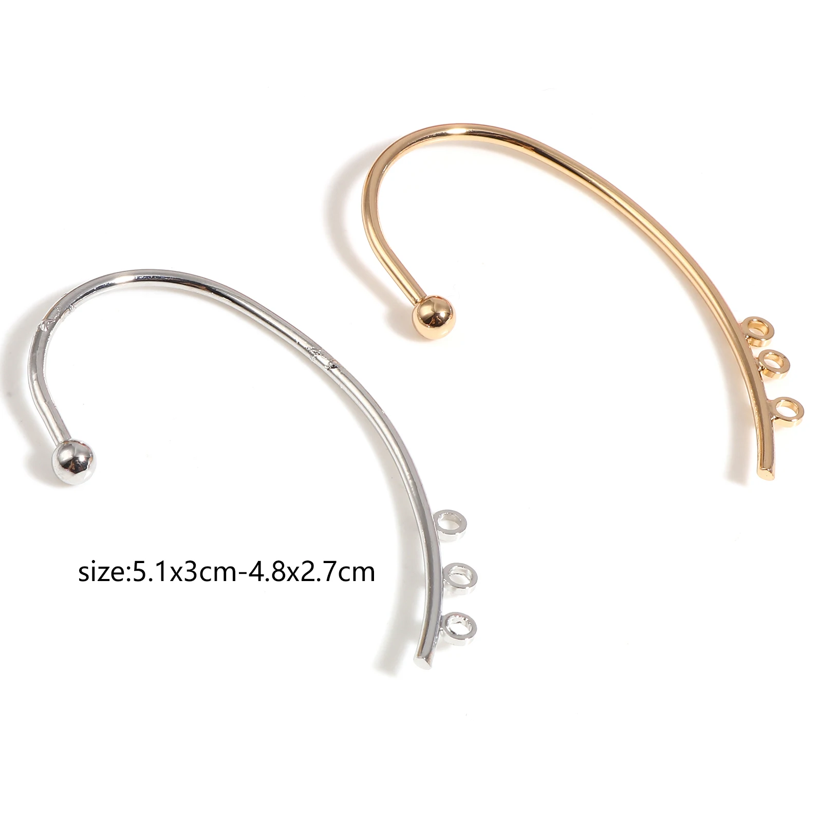 2 PCs Matel Ear Cuff Clip On Stud Wrap Earrings Gold Color Cuff Earring Earcuff Wrap For DIY Earring Clip Jewelry Making