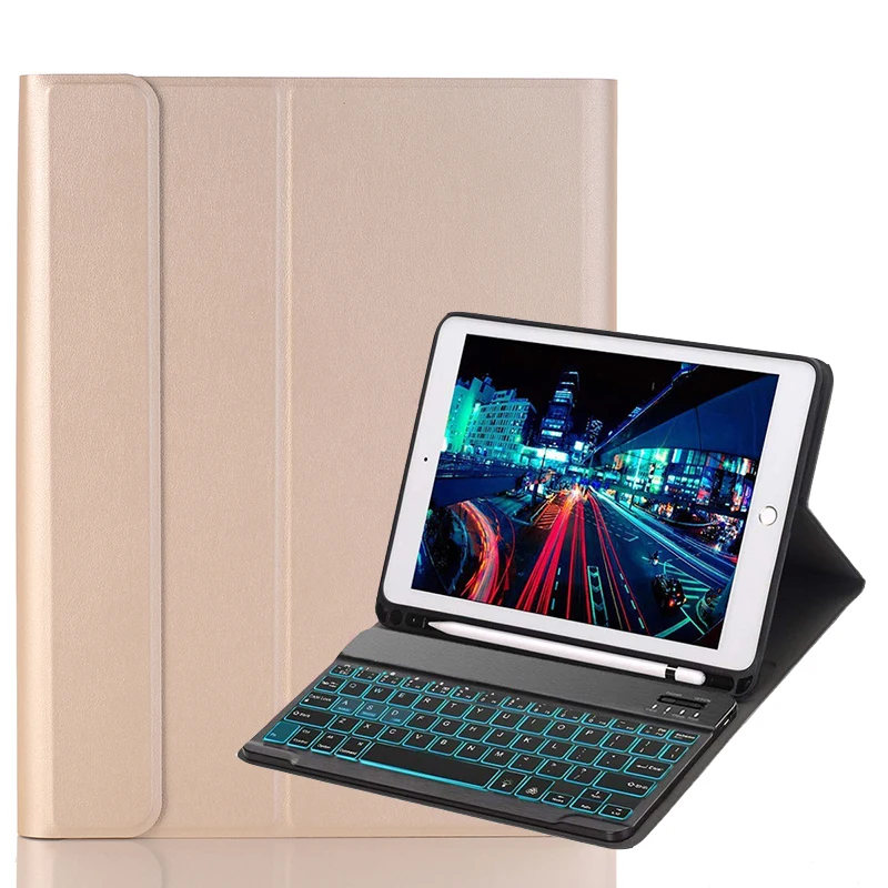 

Magnet Smart Backlit Bluetooth Keyboard PU Leather Cover for IPad 7th 8th 2019 2020 Case with Pencil Slot for IPad 10.2