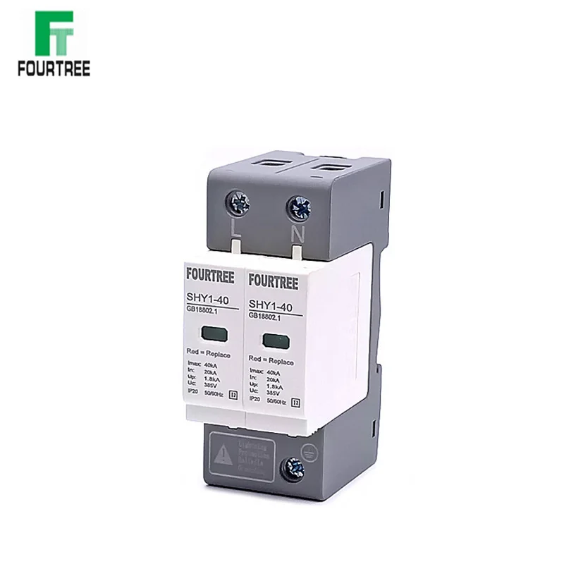 SPD AC Surge Protection 10〜20KA/20〜40KA /30KA〜60KA House Lightning Protector Low-Voltage Arrester Protective Device 230V 275V