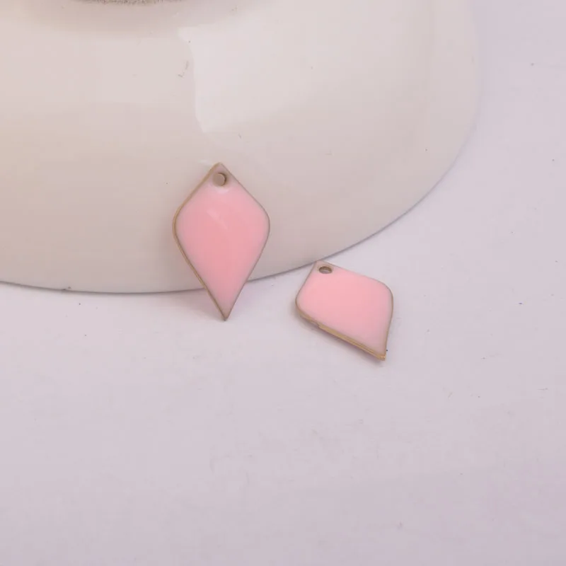 30 Stück 12*18mm Emaille-Doppelseitige Anhänger Kupfer Schwarz Armeegrün Charm DIY Ohrring Schmuckzubehör – Detail 8
