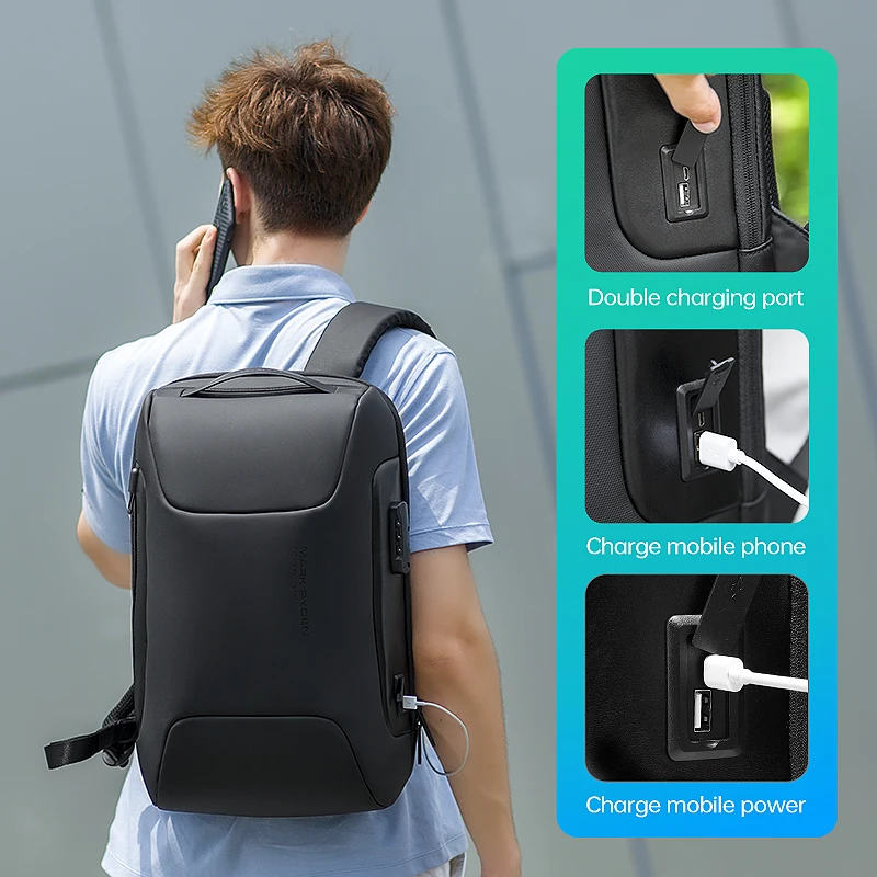 MARK RYDEN Anti Thief Backpack Fits for 15.6 inch Laptop Backpack Multifunctional Backpack Water Repellent