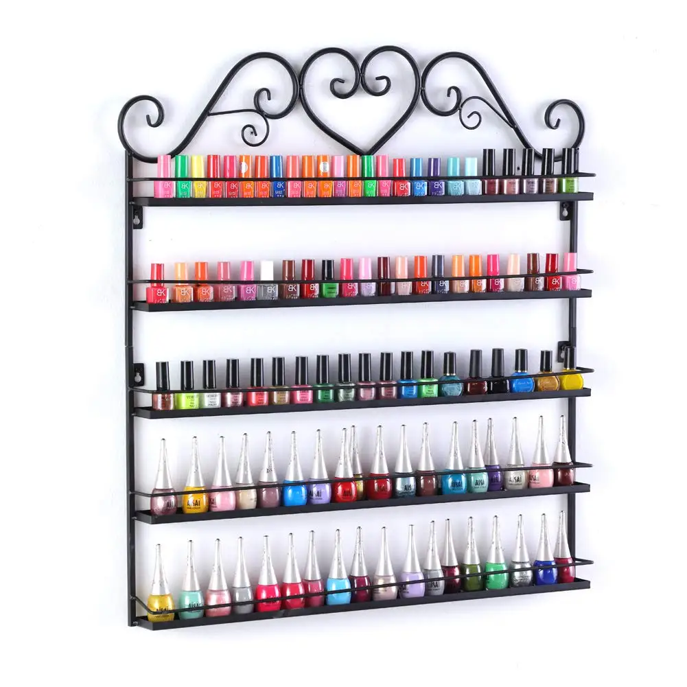 5 Layers of Metal Rectangular Nail Polish Display Rack  66 x 6 x 70cm