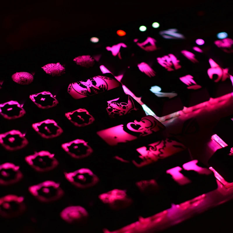 1 set high-end backlit keycap for WOW mechanical keyboard black hole coating key cap for Corsair K70 K95 RGB Razer Cherry