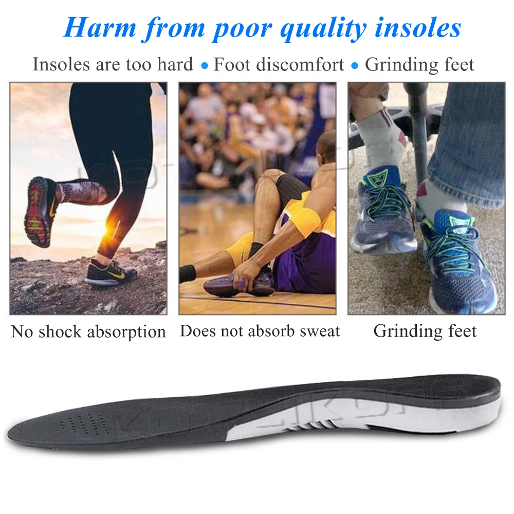 Running Sport Insoles Orthopedic Insoles Shock Absorbant Pads Sole Pad for Shoes insert Foot Care for Plantar Fasciitis