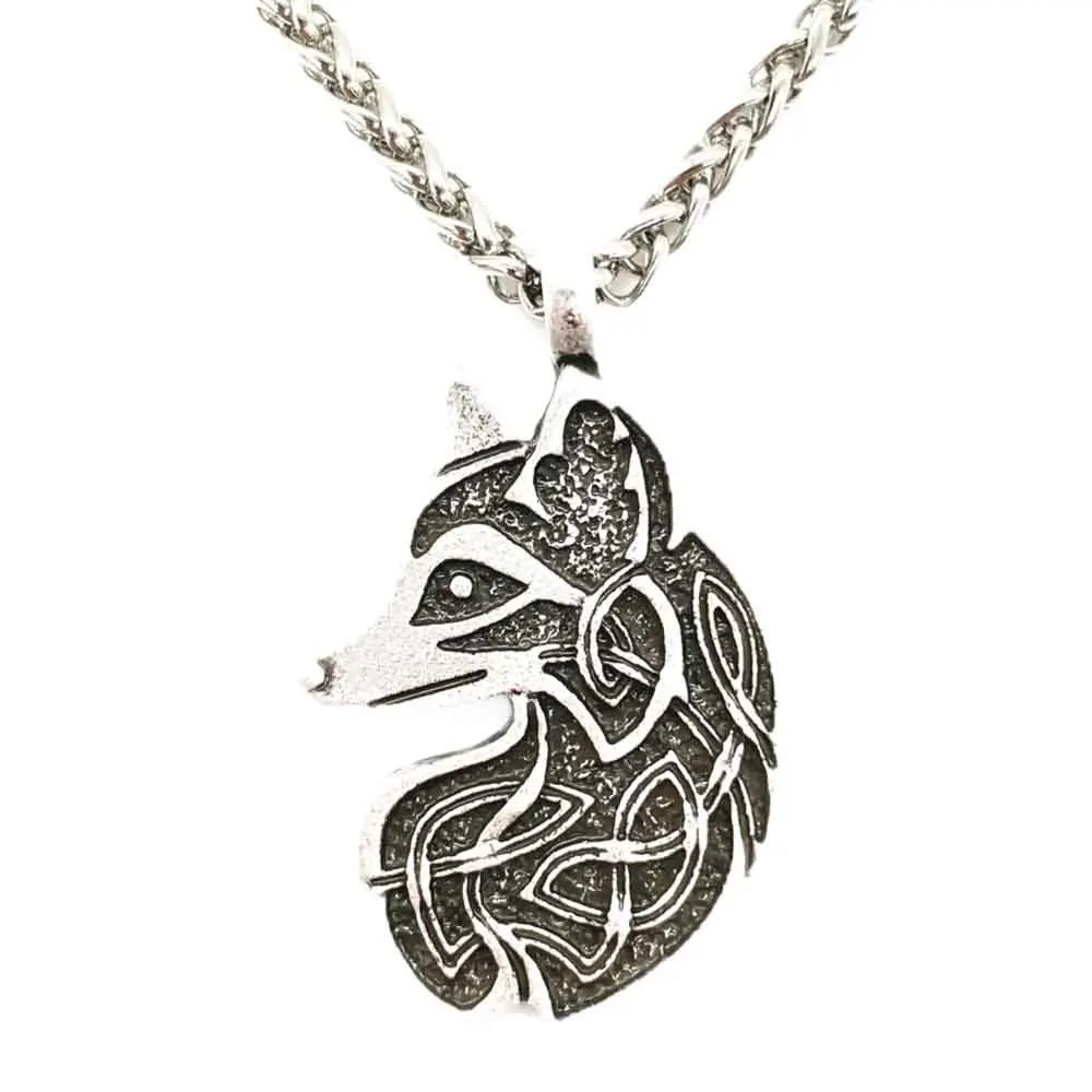 Viking Fox Necklace Animal Amulet Irish Knots Talisman Wicca Pagan Punk Jewelry