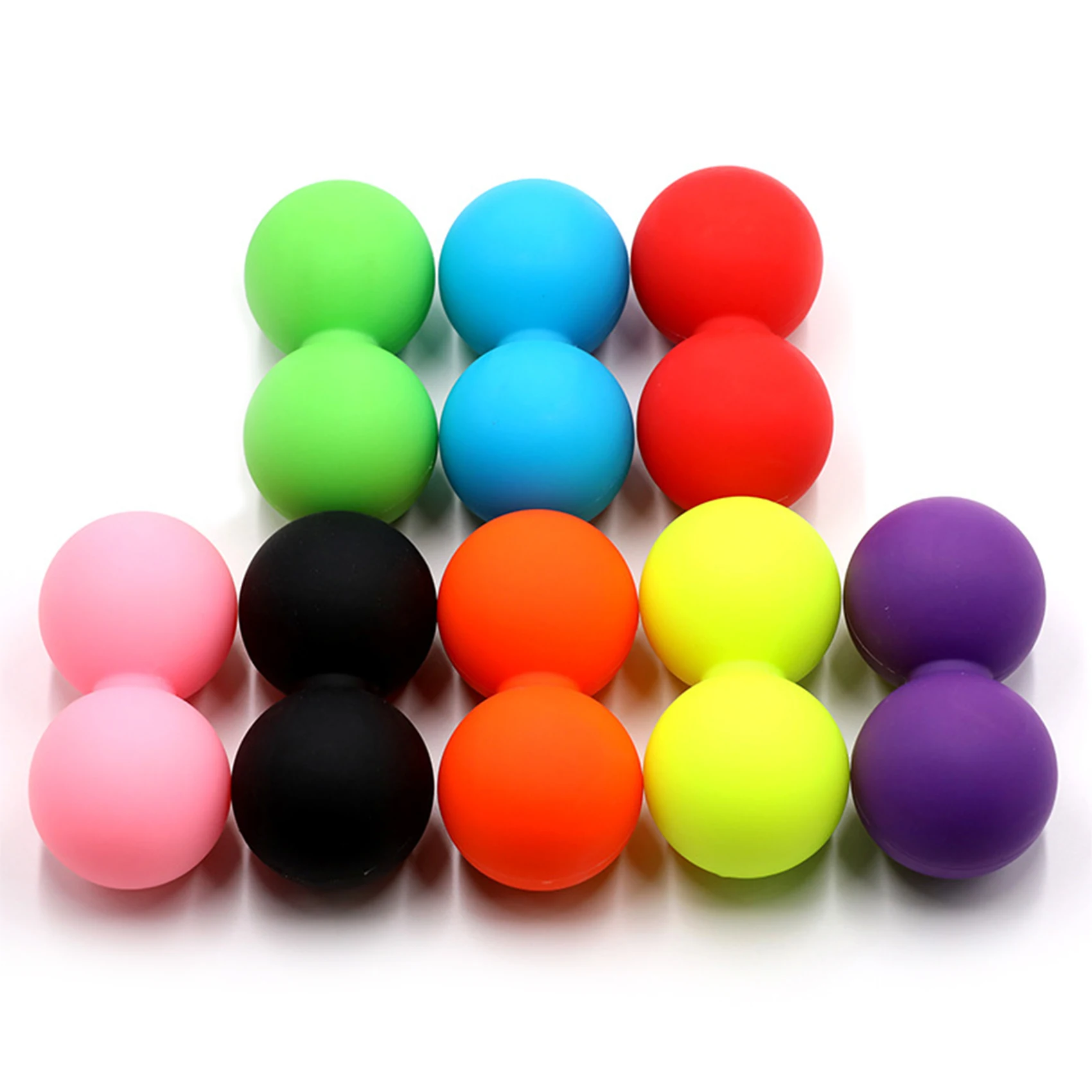 Double Lacrosse Ball Massage Ball Set Solid Silica Gel Trigger Point Ball for Body Therapy, Myofascial Release, Yoga, Back Pain