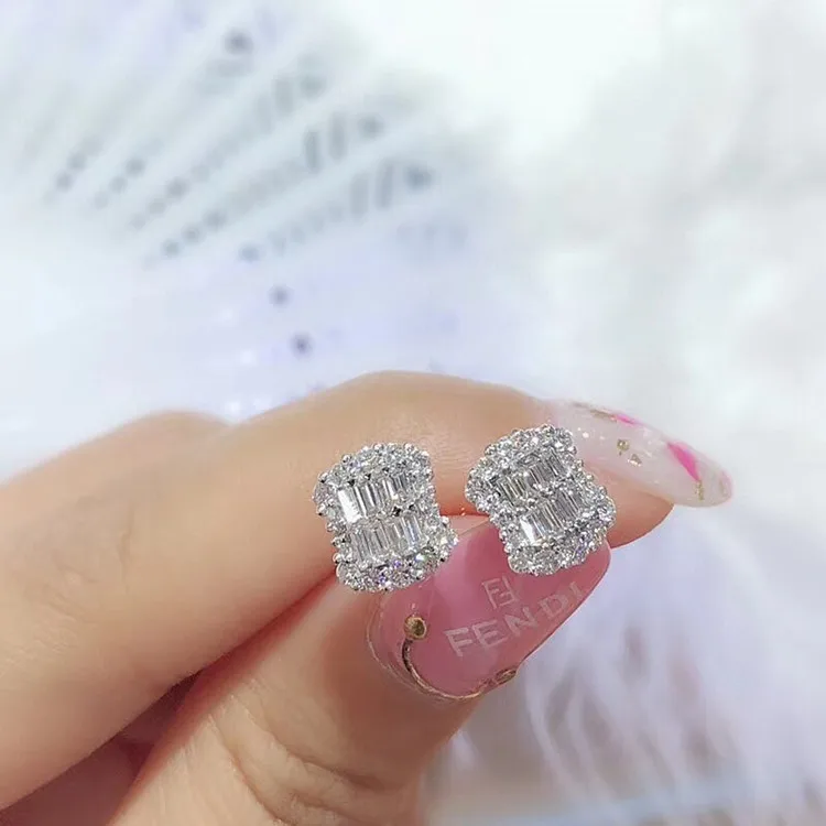 

90% OFF Vintage Lab Diamond Stud Earring 925 sterling silver Jewelry Engagement Wedding Earrings for Women Bridal Party Gift