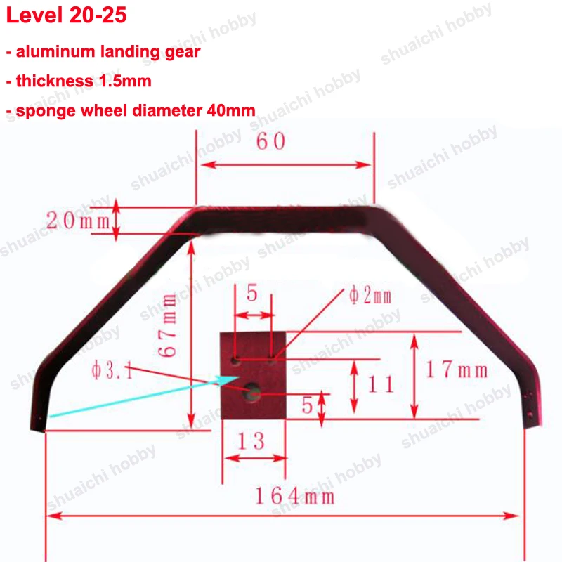 Ruedas de esponja de aluminio para aterrizaje de Avión RC, eje de eje, tornillo fijo, ala fija eléctrica, neumático delantero y trasero para modelo