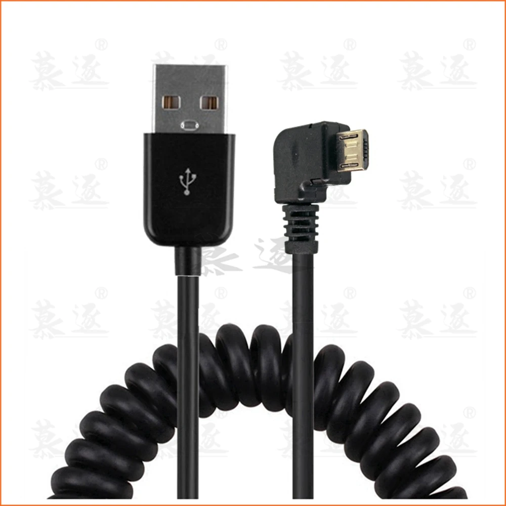 1M/2.5M USB2.0 micro usb male spring Retractable stretch cable sync data charge for  2M