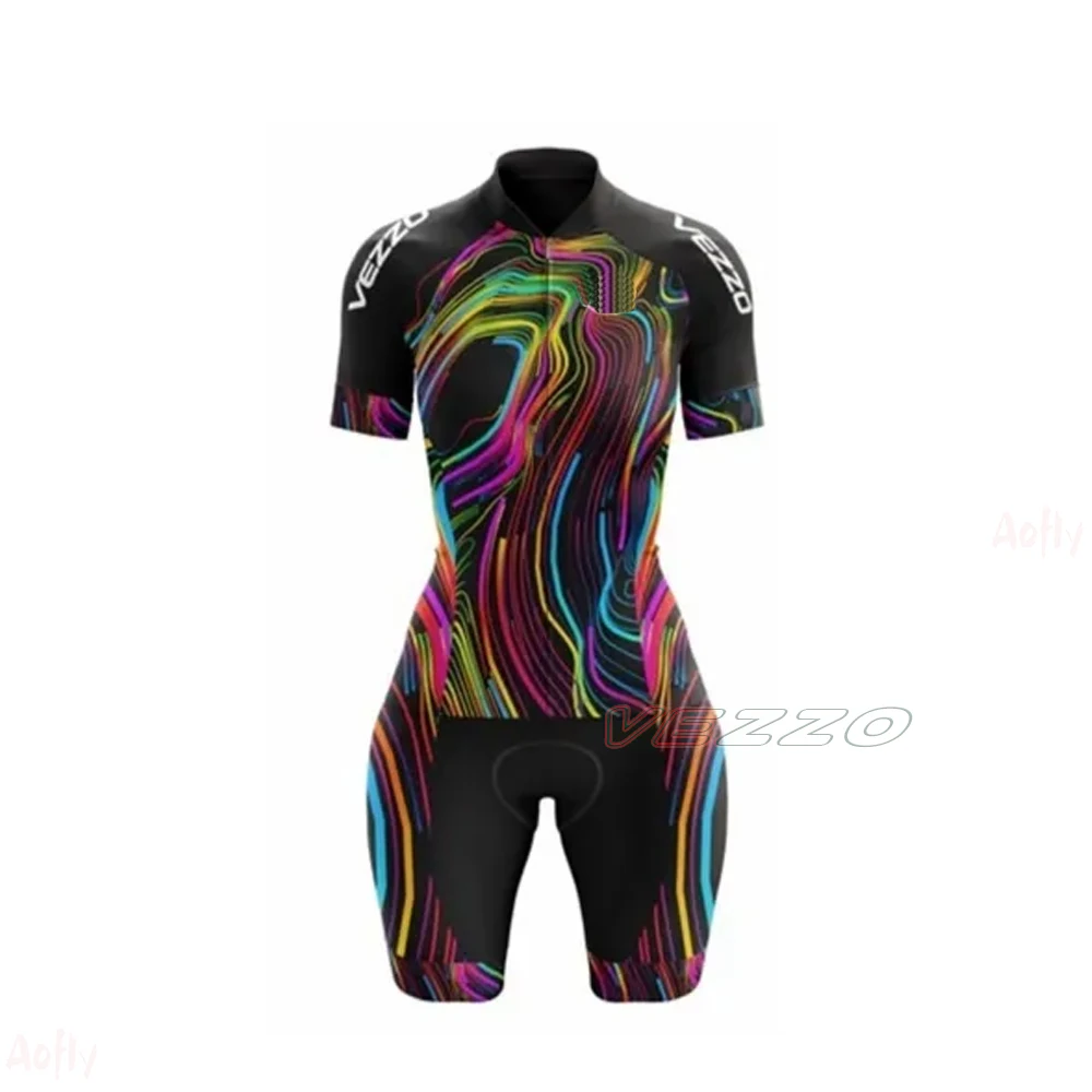 

VEZZ0 Cycling Jumpsuit Little Monkey Bike Jersey Set Triathlon Short Women Clothing Skinsuit Bicyle Team Racing Uniform Outfit