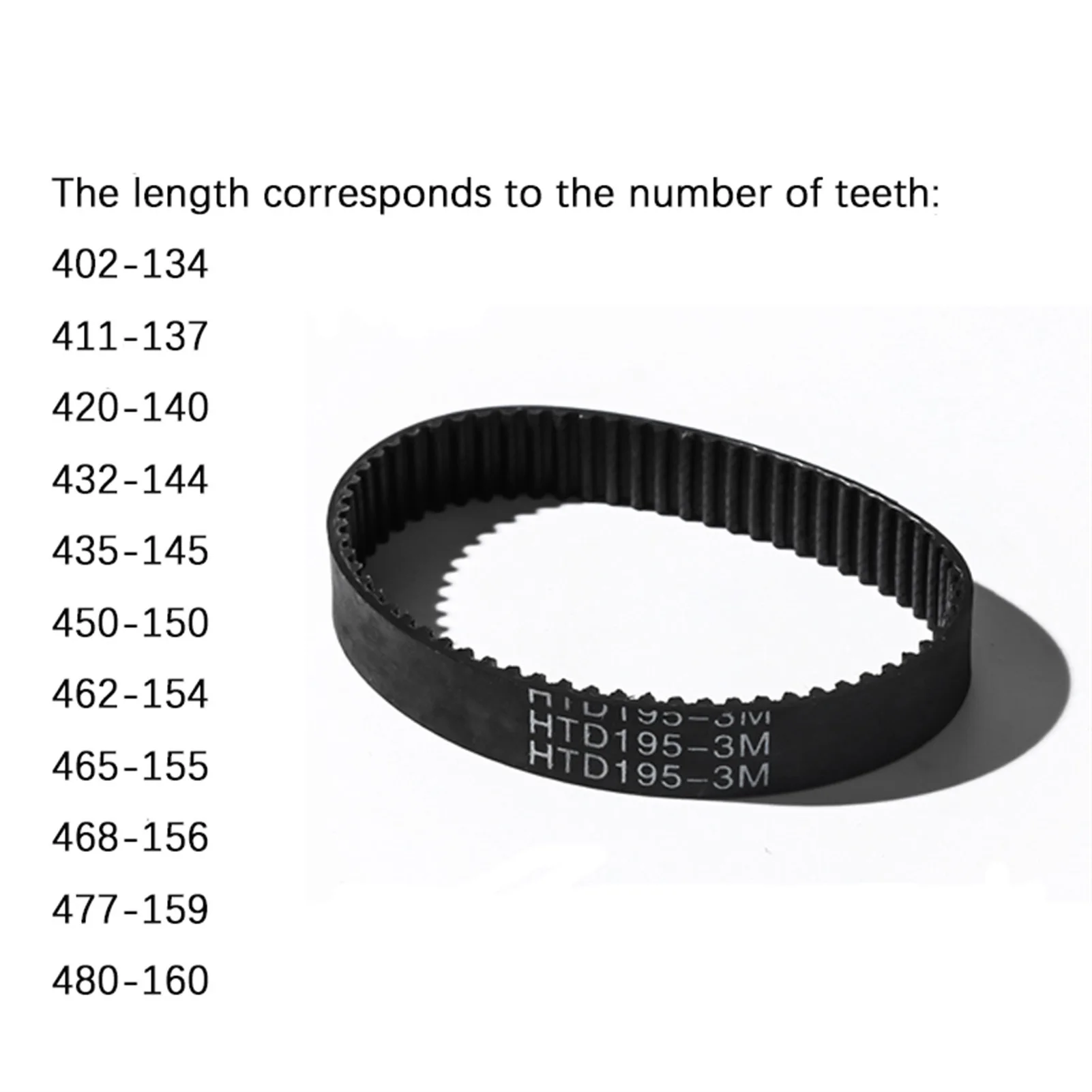 HTD3M Closed-loop Timing Belt, 402/411/420/432/435/450/462/465/468/477/480mm Length，Width 6/10/15mm，Transmission Belts HTD3M