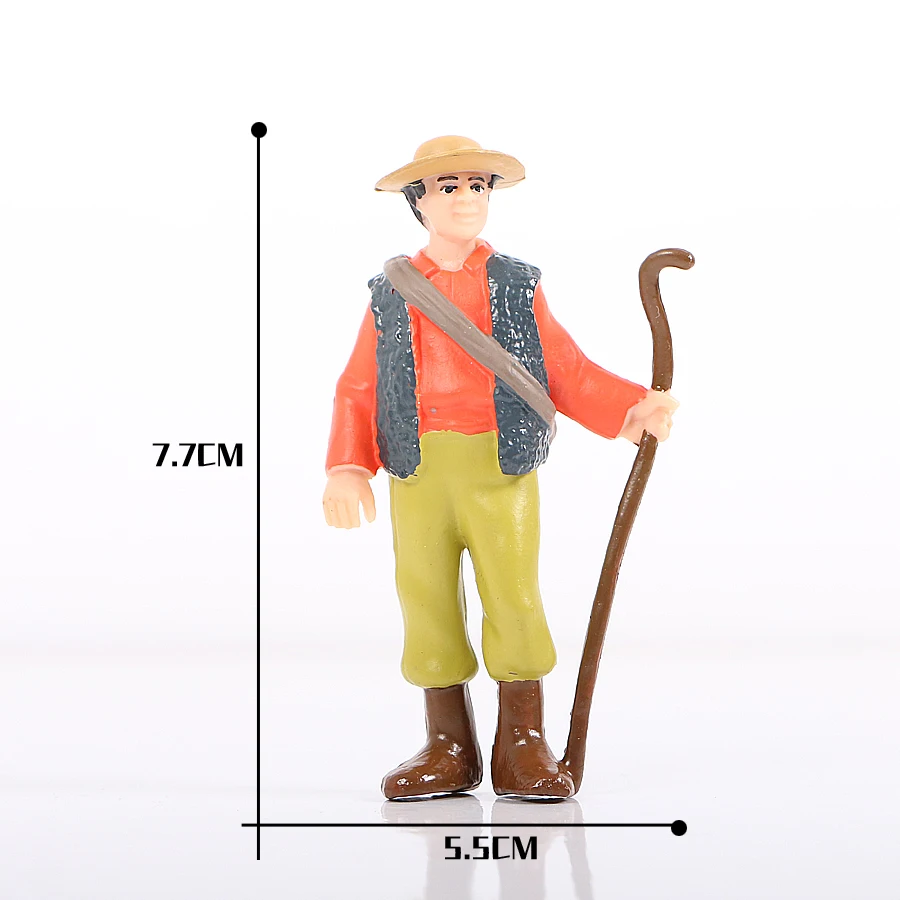 Farm Staff Worker Farmer People Model Figurines Toys Set Farm Theme Cake Topper Decoration Party Home Decor toys for Kids