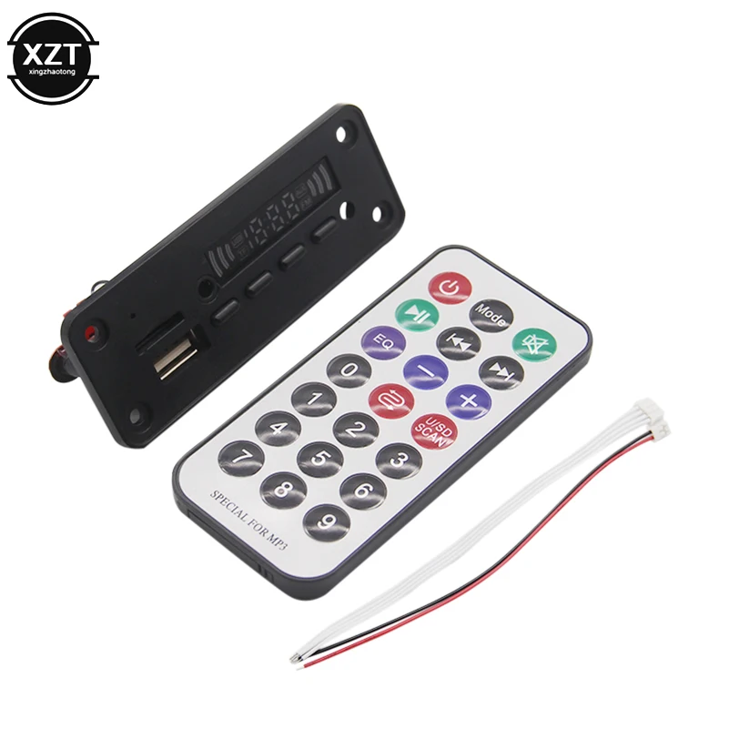 USB MP3 Player Decoder Board Module Bluetooth5.0 Decoder 5V 12V Mp3 Module Support For Audio Speaker Call Recording FM SD TF Car