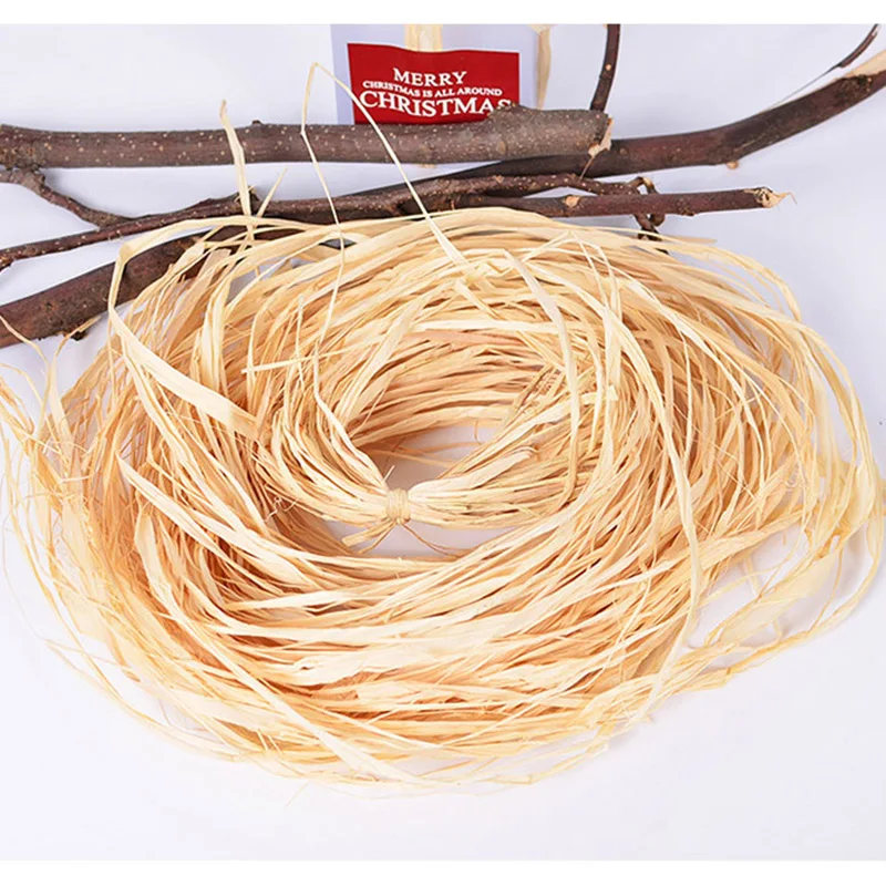 10m/bag Natural Raffia Rope DIY Crafts Wedding Decoration Invitation Gifts Straw Rope Wedding Party Decor