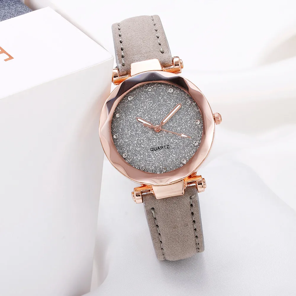 Women Fashion Korean Rhinestone Rose Gold Quartz Watch Female Belt Watch Women Watches Relogio Wristwatch Women Wristwatch