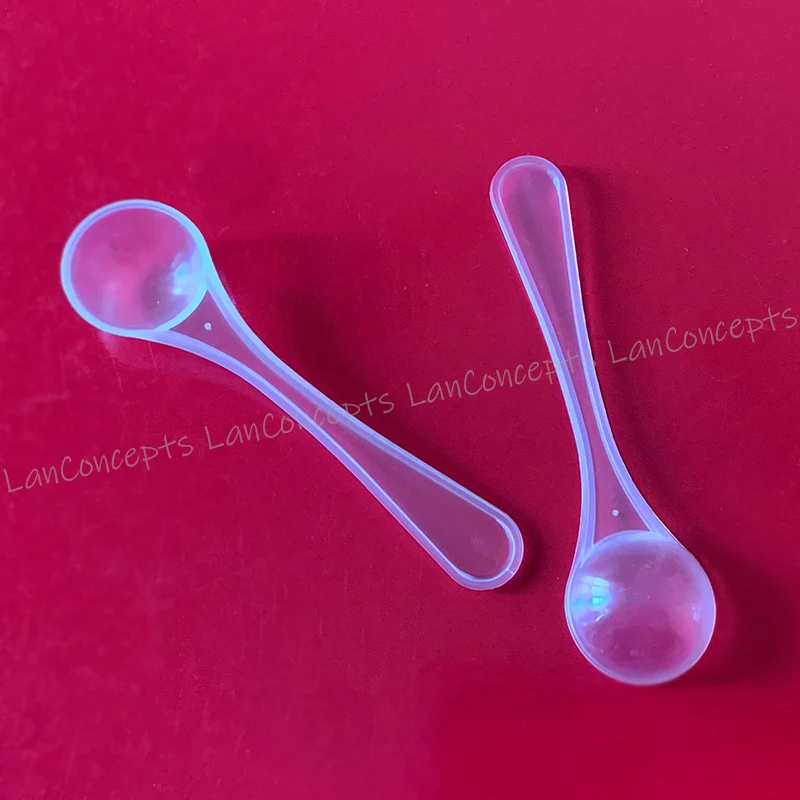 100pcs/lot 1.2 Gram Measure Spoon 2.5ml Plastic Measuring Scoop 1.2g PP Spoons - Clear