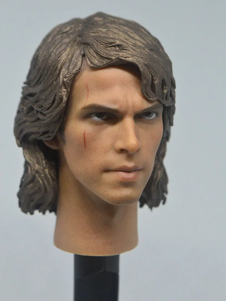 In magazzino 1/6 Custom Man Head Anakin Skywalker Sculpt Toy PVC Carving Model Fit 12 \