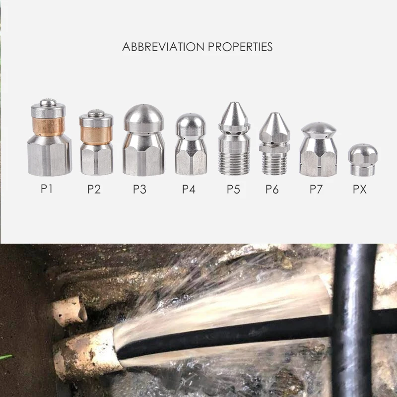 1/4 RV Hogedrukreiniger Rioolreinigers Vòi Phun Bsp Dây Chuyền Xoay Riool Reiniging Vòi Phun Pijp Afvoer Wassen Gereedschap Hoofd