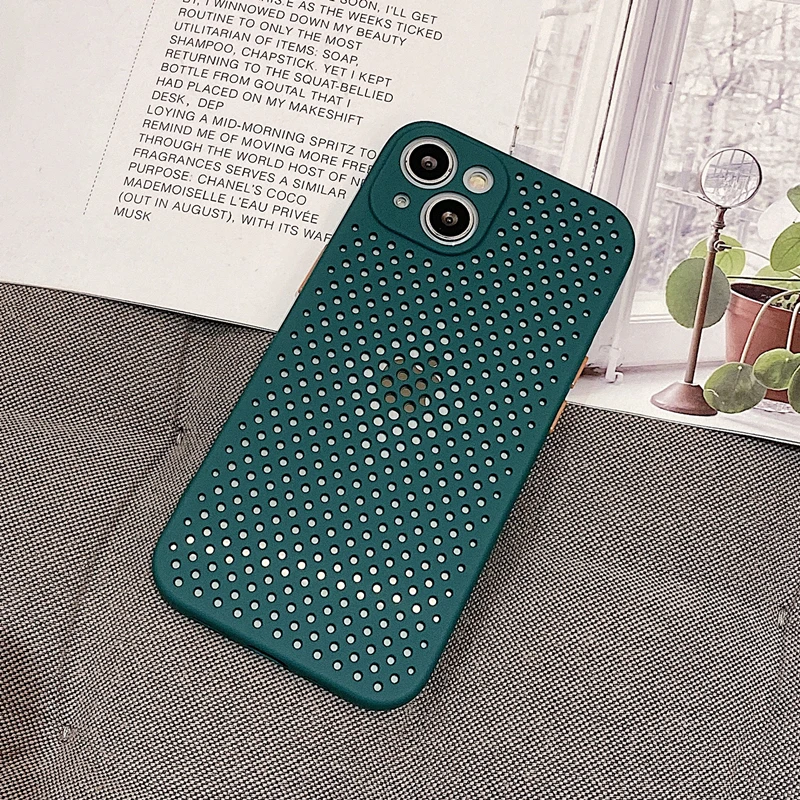 Wärmeableitung Atmungsaktive Kühlung Telefon Fall Für iPhone 13 12 11 Pro XS Max XR Mini 7 8 Plus SE2020 candy Farbe Weichen TPU Abdeckung