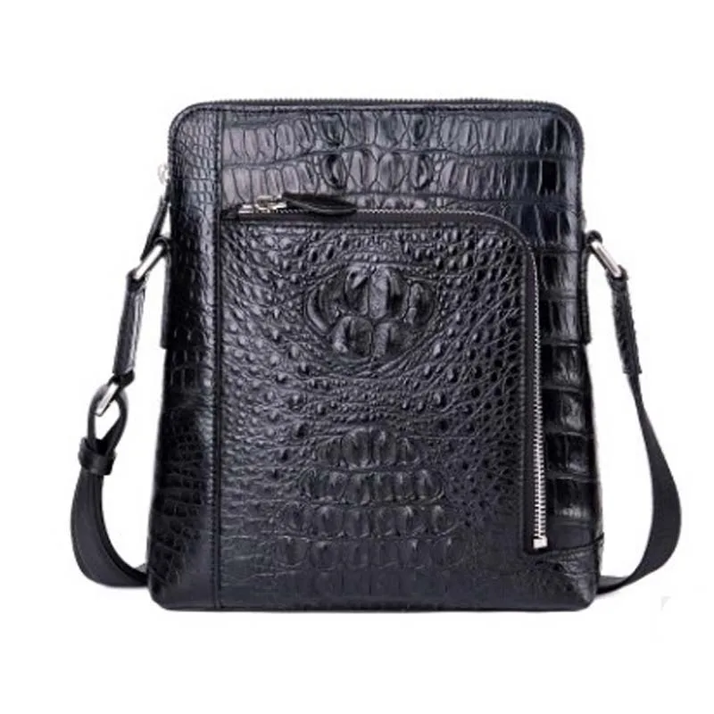 

LINSHE crocodile bag Single shoulder bag Europe and the United States Vertical section zipper leisure business Men's bags