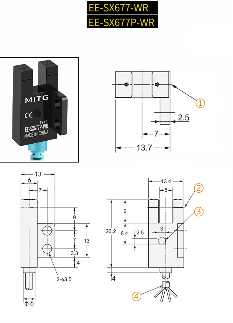 U-Förmigen Schlitz Lichtschranke EE-SX67 Serie SX 670 671 672 673 674 675 676 677 Induktion Grenze Sensor NPN PNP NO NC 5V-24V – Detail 22