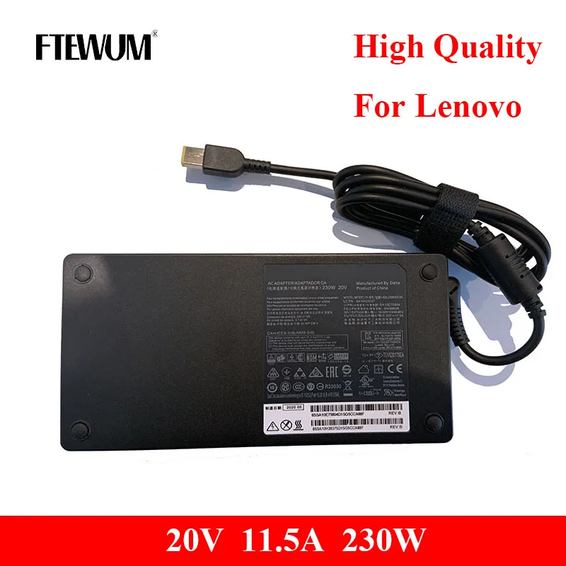 

FTEWUM 20V 11.5A 230W USB Laptop Charge For Lenovo Legion P70 P71 P72 Y9000K Y7000 Y7000PA940 Y740 Y920 Y540 00HM626 AC Adapter