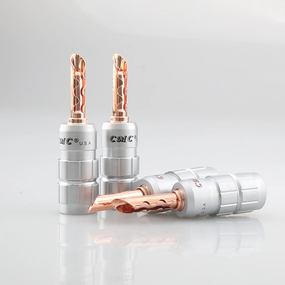 Hi end cabo de áudio banhado a cobre plugue tipo banana bfa z, conector de fio de alto-falante hifi