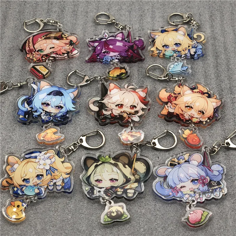 

Genshin Impact Kaedehara Kazuha Yoimiya Kamisato Ayaka Keychain Accessories Key Chain Pendant Cartoon Badge