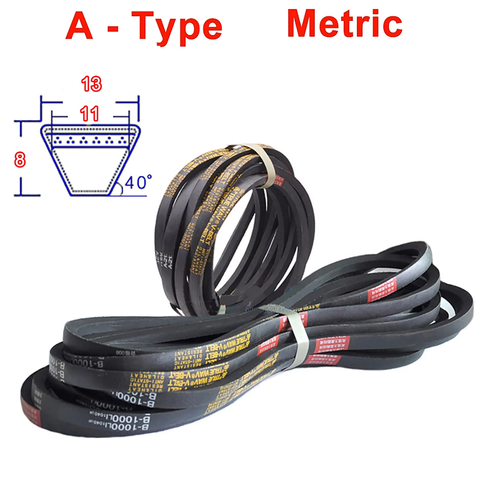 1PCS Type A Rubber Triangle Belt A52 53 54 55 56 57 58 59 60 61 62 Inch High Wear-Resistant Automobile Equipment Agricultural