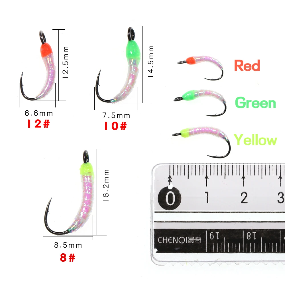 Bimoo anzuelo ojo grande ninfa UV Flashabou trucha - imagen 3