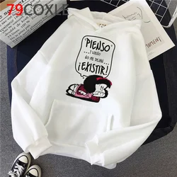 Mafalda-sudaderas con capucha de anime para mujer, sudaderas estampadas de gran tamaño, hip hop coreano